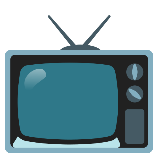 A television set, used for watching broadcast or streaming television content.