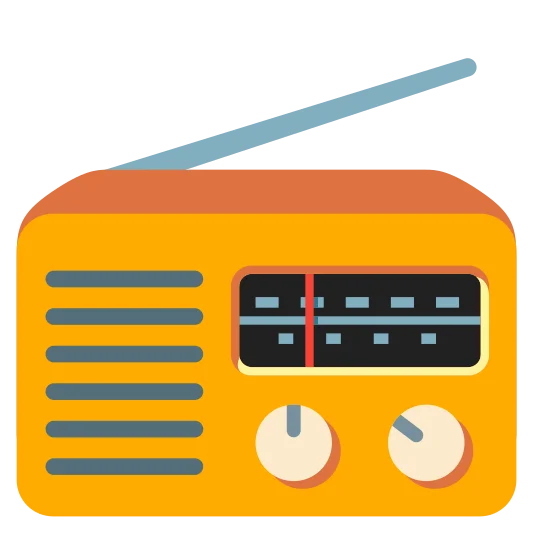 A radio receiver, used for receiving and playing broadcast audio content.