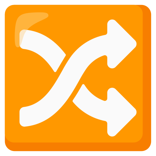 A button used for shuffling tracks in a playlist.