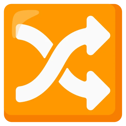 A button used for shuffling tracks in a playlist.