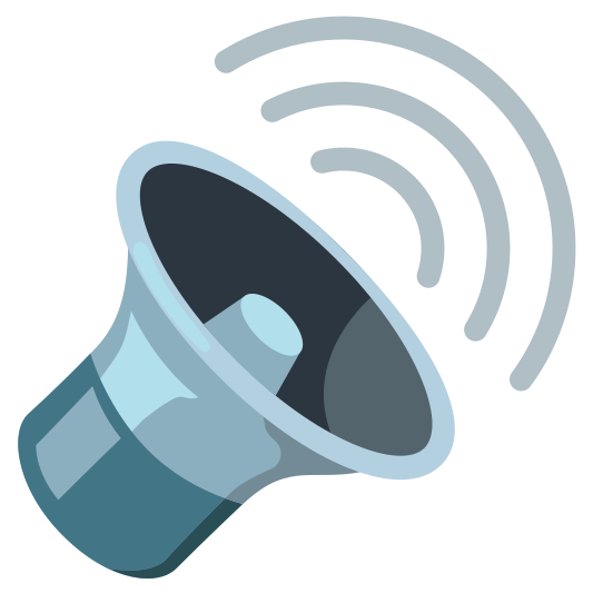 A speaker with high volume, used for playing audio content at a loud volume.
