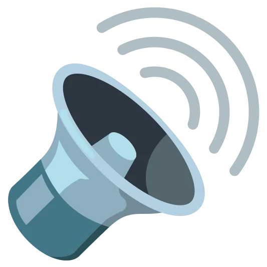 A speaker with high volume, used for playing audio content at a loud volume.