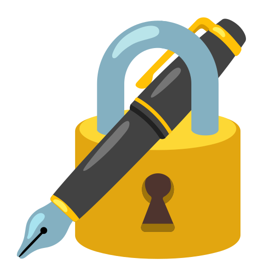 The locked with pen emoji.