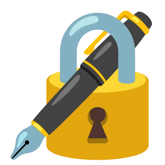 The locked with pen emoji.