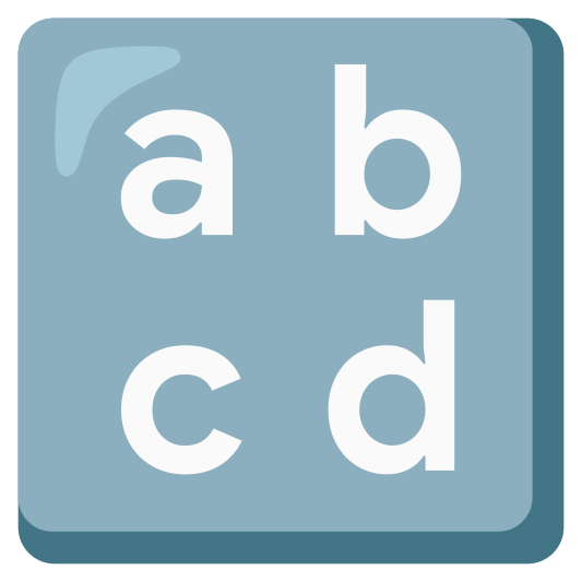 The input latin lowercase emoji.