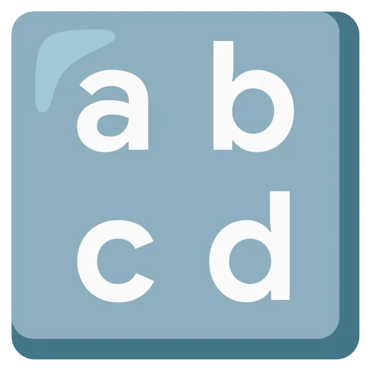 The input latin lowercase emoji.