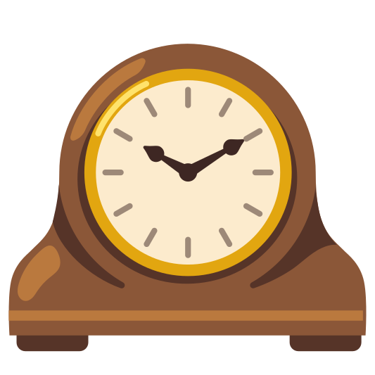 The mantelpiece clock emoji.