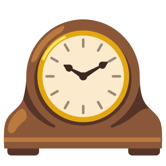 The mantelpiece clock emoji.