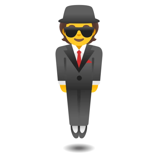 The person in suit levitating emoji.