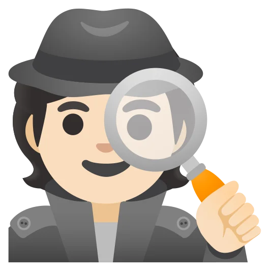 The detective: light skin tone emoji.