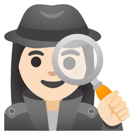 The woman detective: light skin tone emoji.