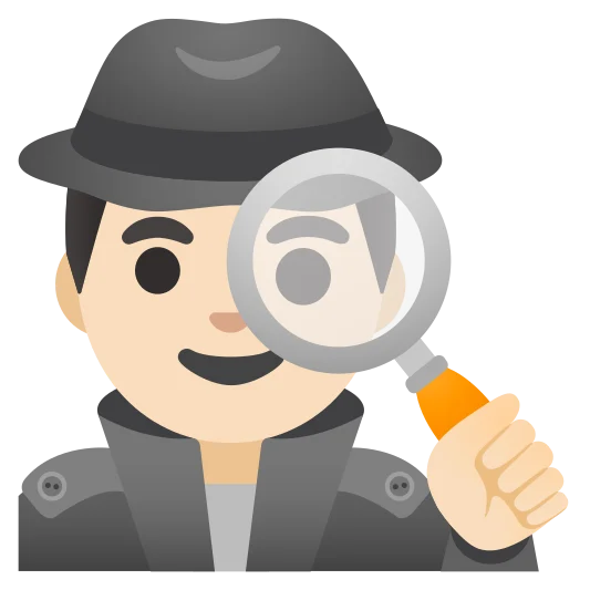 The man detective: light skin tone emoji.