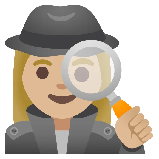 The woman detective: medium-light skin tone emoji.