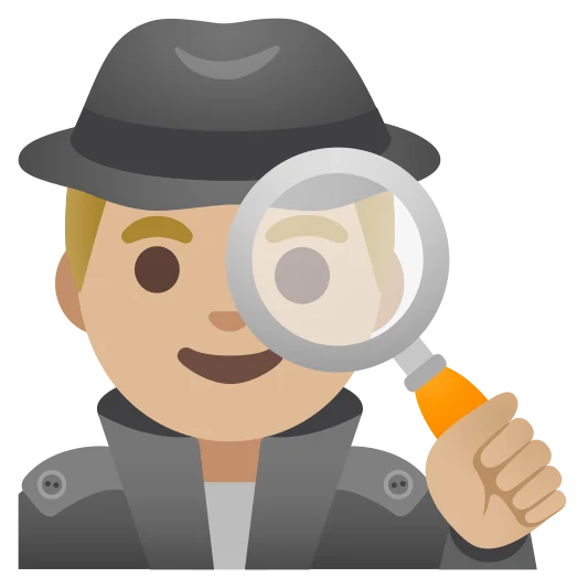 The man detective: medium-light skin tone emoji.