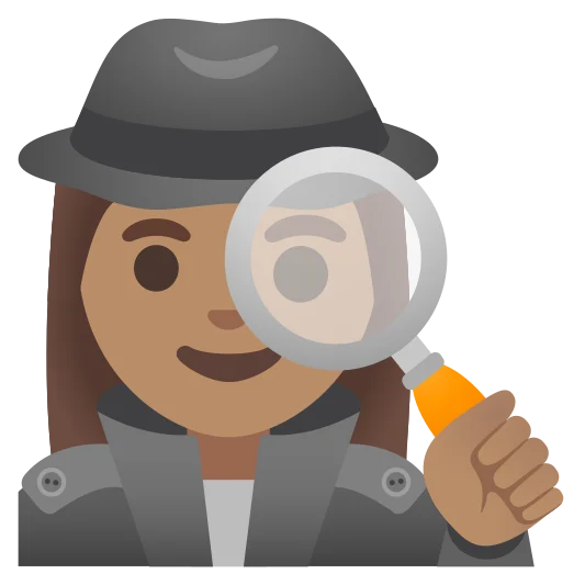 The woman detective: medium skin tone emoji.
