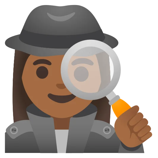 The woman detective: medium-dark skin tone emoji.