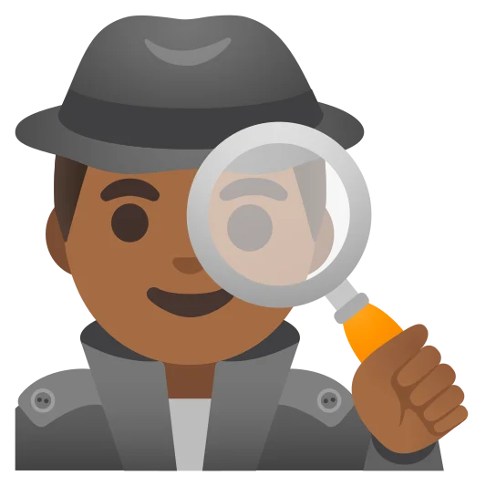 The man detective: medium-dark skin tone emoji.