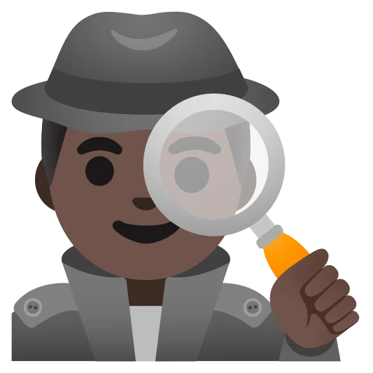 The man detective: dark skin tone emoji.