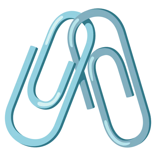 Linked paperclips used to hold multiple sheets of paper together.