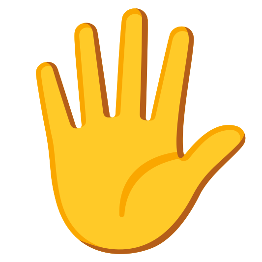 The hand with fingers splayed emoji.