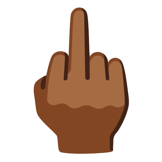 The middle finger: medium-dark skin tone emoji.