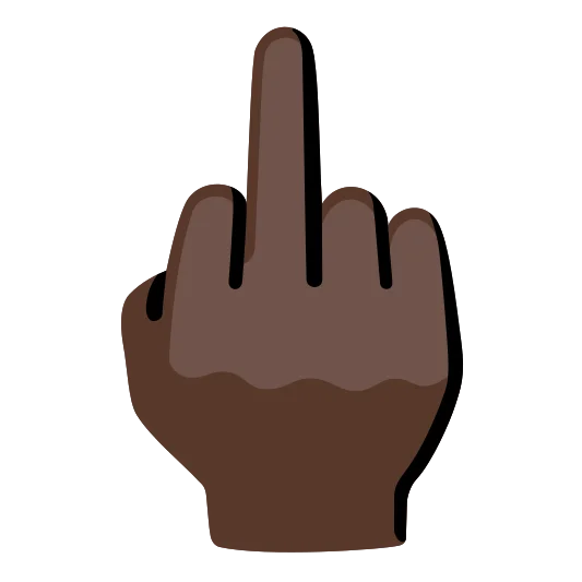 The middle finger: dark skin tone emoji.