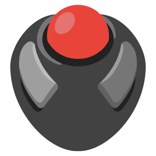 A trackball, used as an input device to control the cursor on a computer screen.