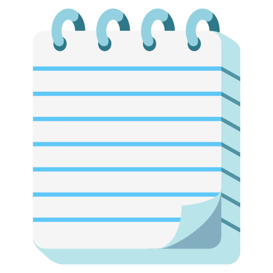 A spiral notepad used for taking notes or writing.