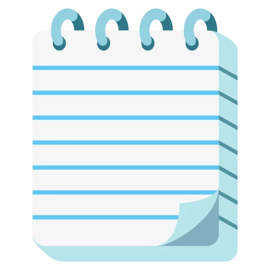 A spiral notepad used for taking notes or writing.