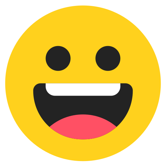 The grinning face emoji.