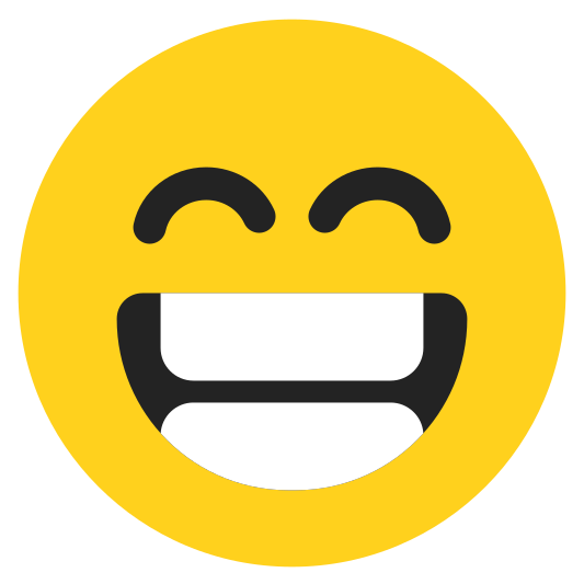 The beaming face with smiling eyes emoji.