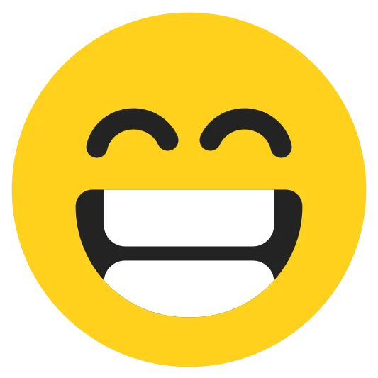 The beaming face with smiling eyes emoji.