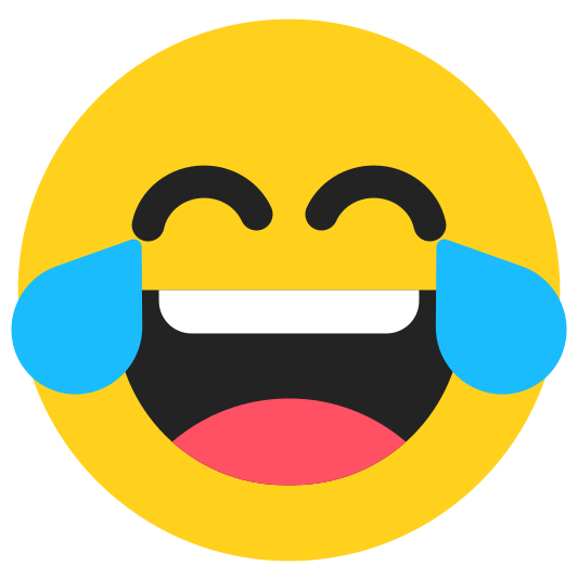 The face with tears of joy emoji.