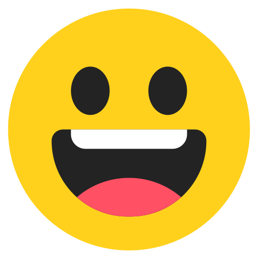 The grinning face with big eyes emoji.
