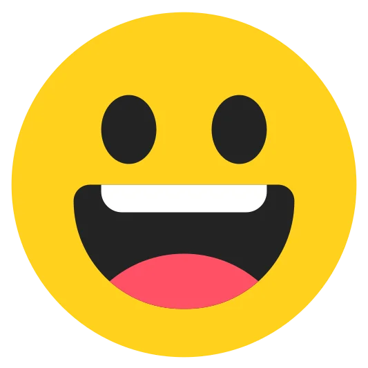The grinning face with big eyes emoji.