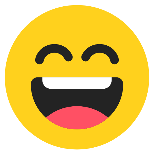 The grinning face with smiling eyes emoji.