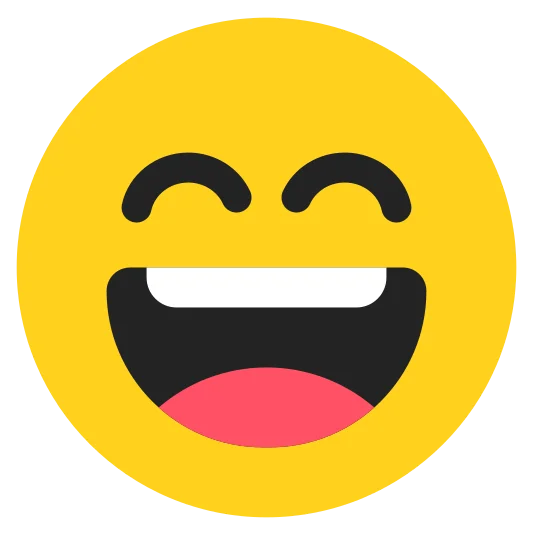 The grinning face with smiling eyes emoji.