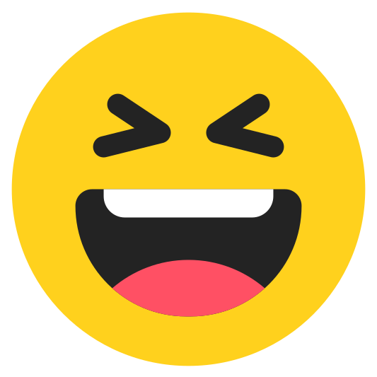 The grinning squinting face emoji.