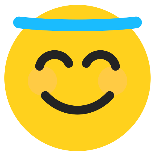 The smiling face with halo emoji.