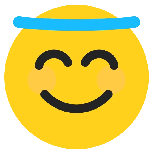 The smiling face with halo emoji.