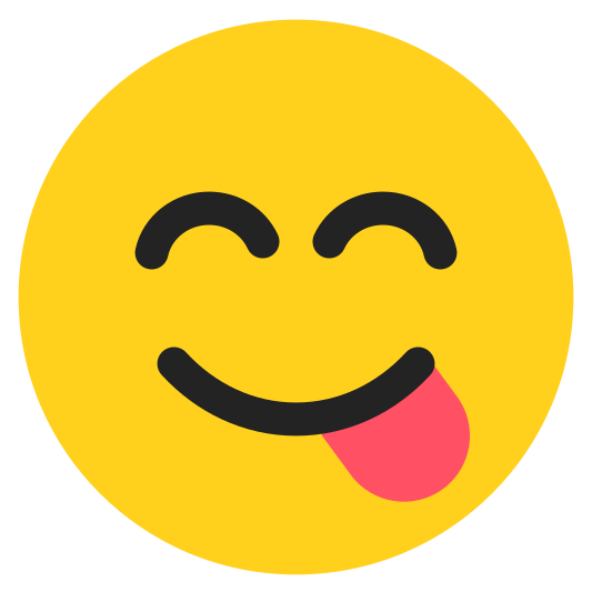 The face savoring food emoji.