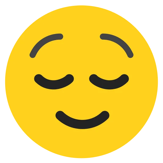 The relieved face emoji.