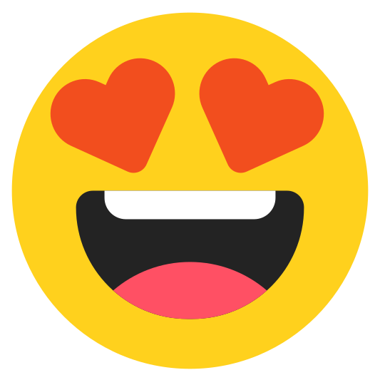 The smiling face with heart-eyes emoji.