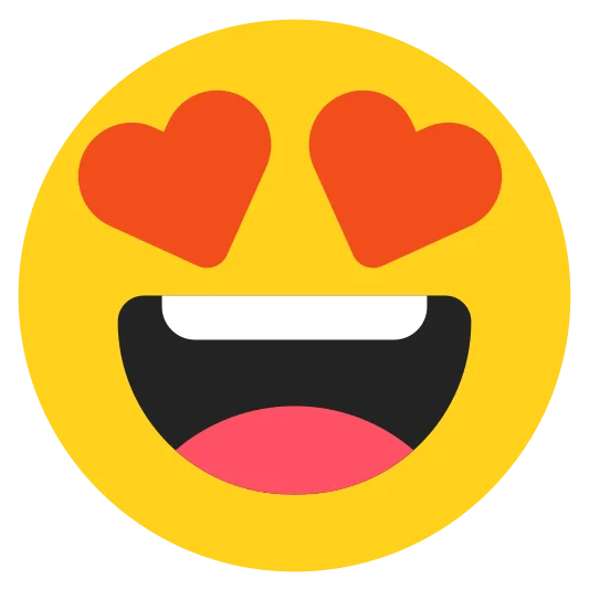 The smiling face with heart-eyes emoji.