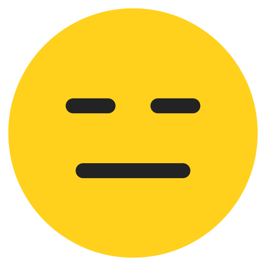 The expressionless face emoji.