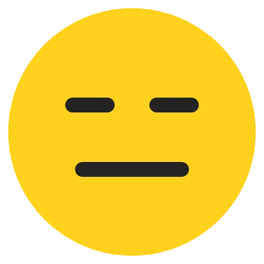 The expressionless face emoji.