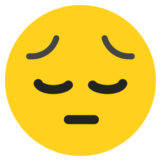The pensive face emoji.