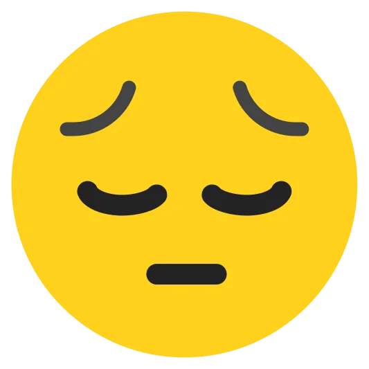 The pensive face emoji.