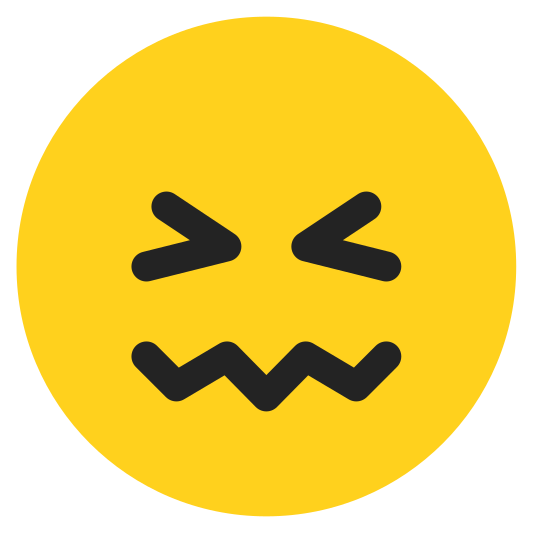 The confounded face emoji.