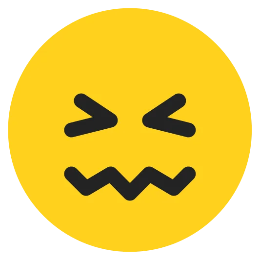 The confounded face emoji.